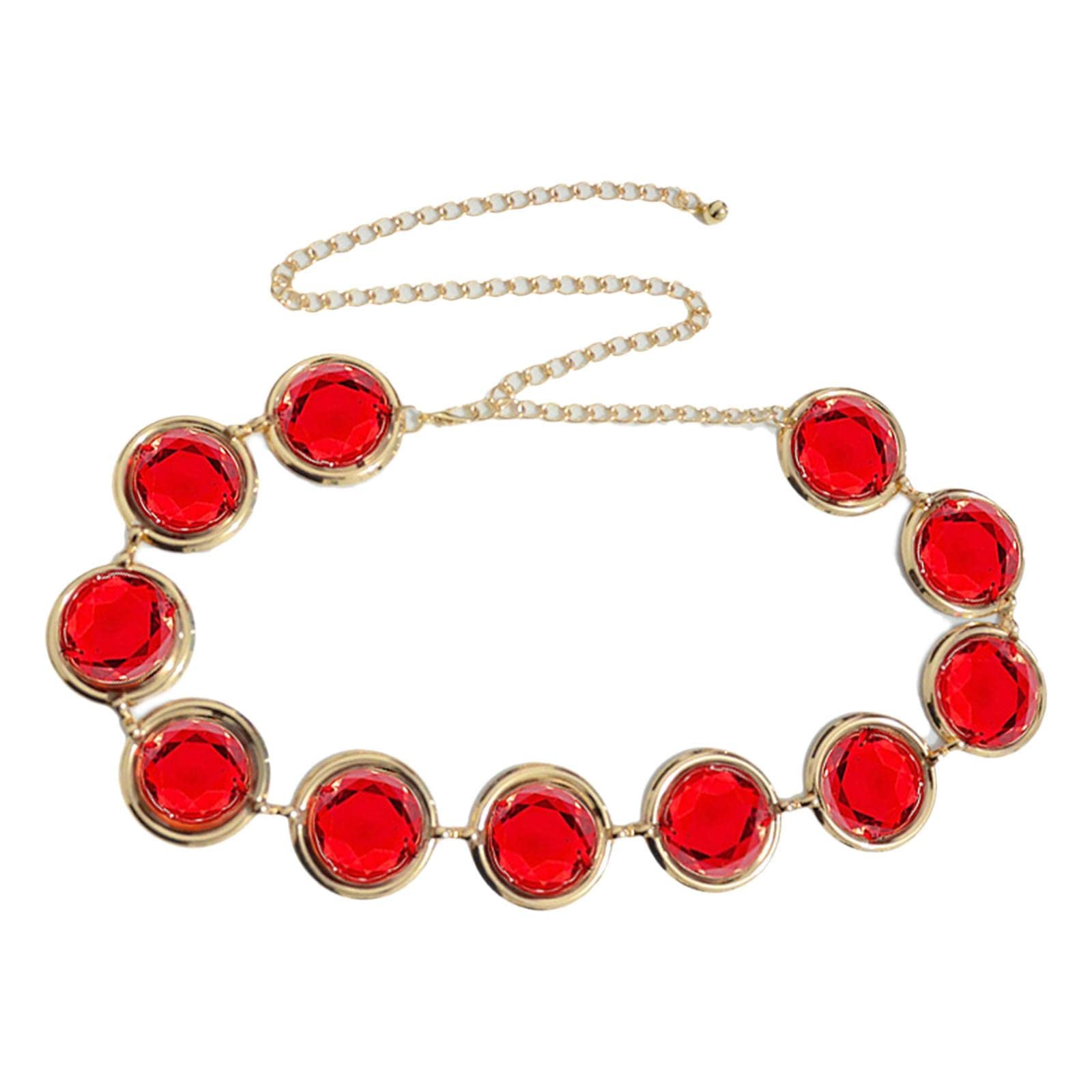 HEAVENGLOW Ladies' Belt Waist Chain Red Acrylic Stone Festival Cosplay Adjustable-image-37