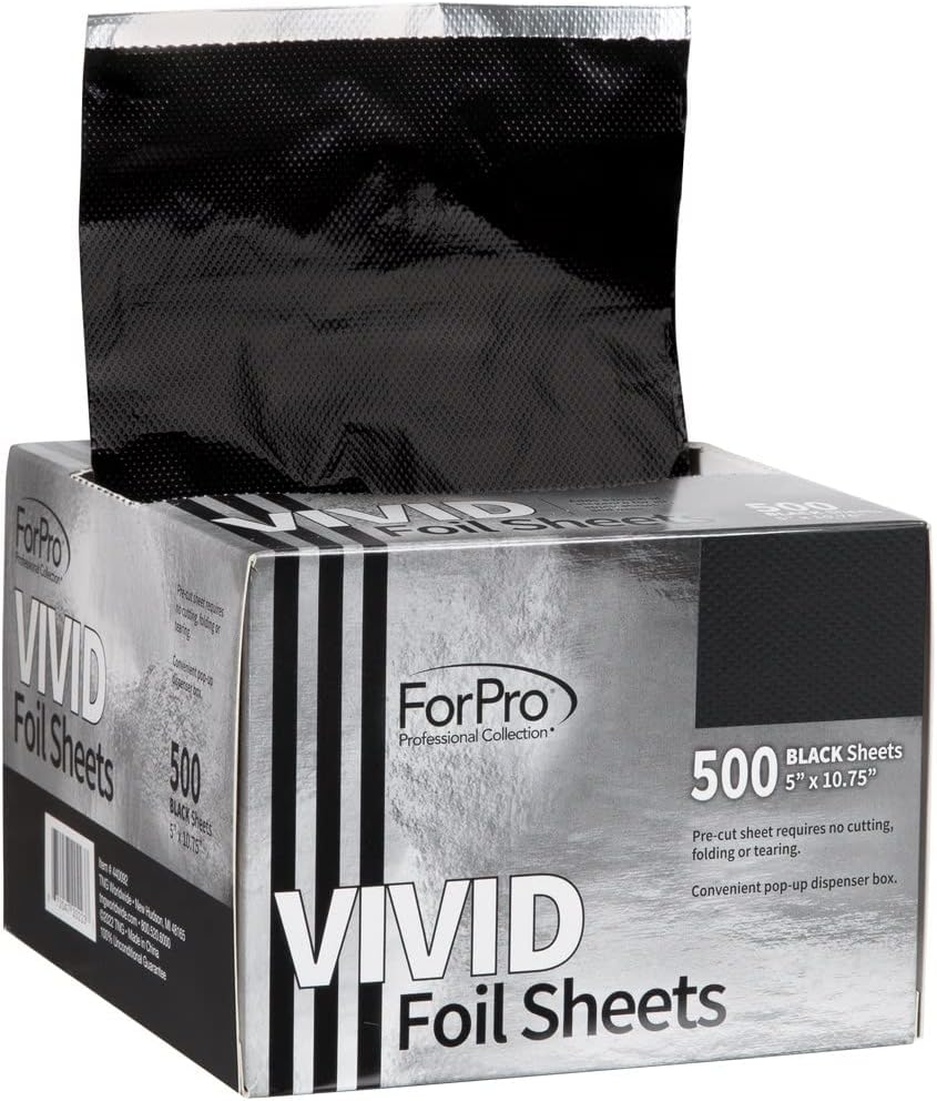 ForPro Vivid Black Embossed Foil Sheets, Aluminum Foil, Pop