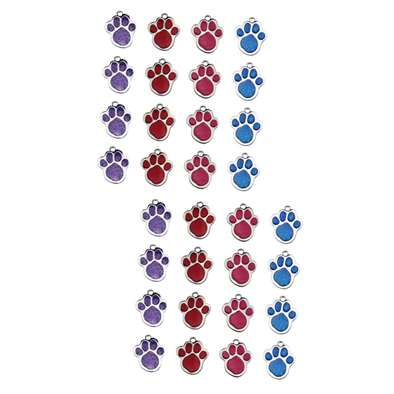 SHINEOFI 48stücke Teiliges Hundemarken Pfotenform Bunte Id-anhänger Für Haustiere Leicht Und Langlebig Für Welpen Und Hunde Mit Korrosionsschutz Für Dauerhaften Einsatz