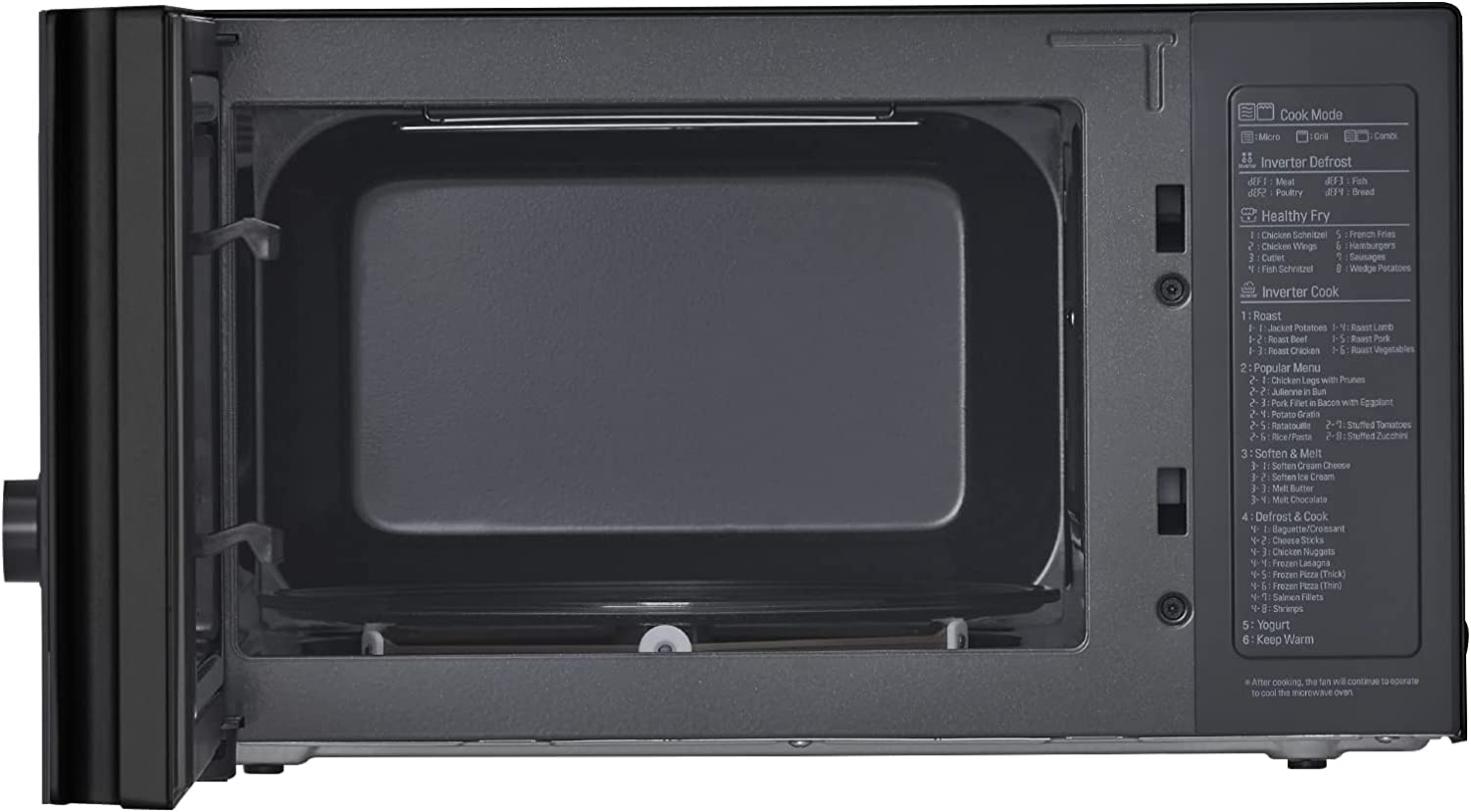 LG MH7265DPS Forno Microonde Smart Inverter con Grill al Quarzo, 32 Litri, 1200 W, Programmi Automatici, Livelli di Potenza Regolabili, Piatto Microonde Crispy Incluso - Nero 30.7 x 54.4 x 44.1cm