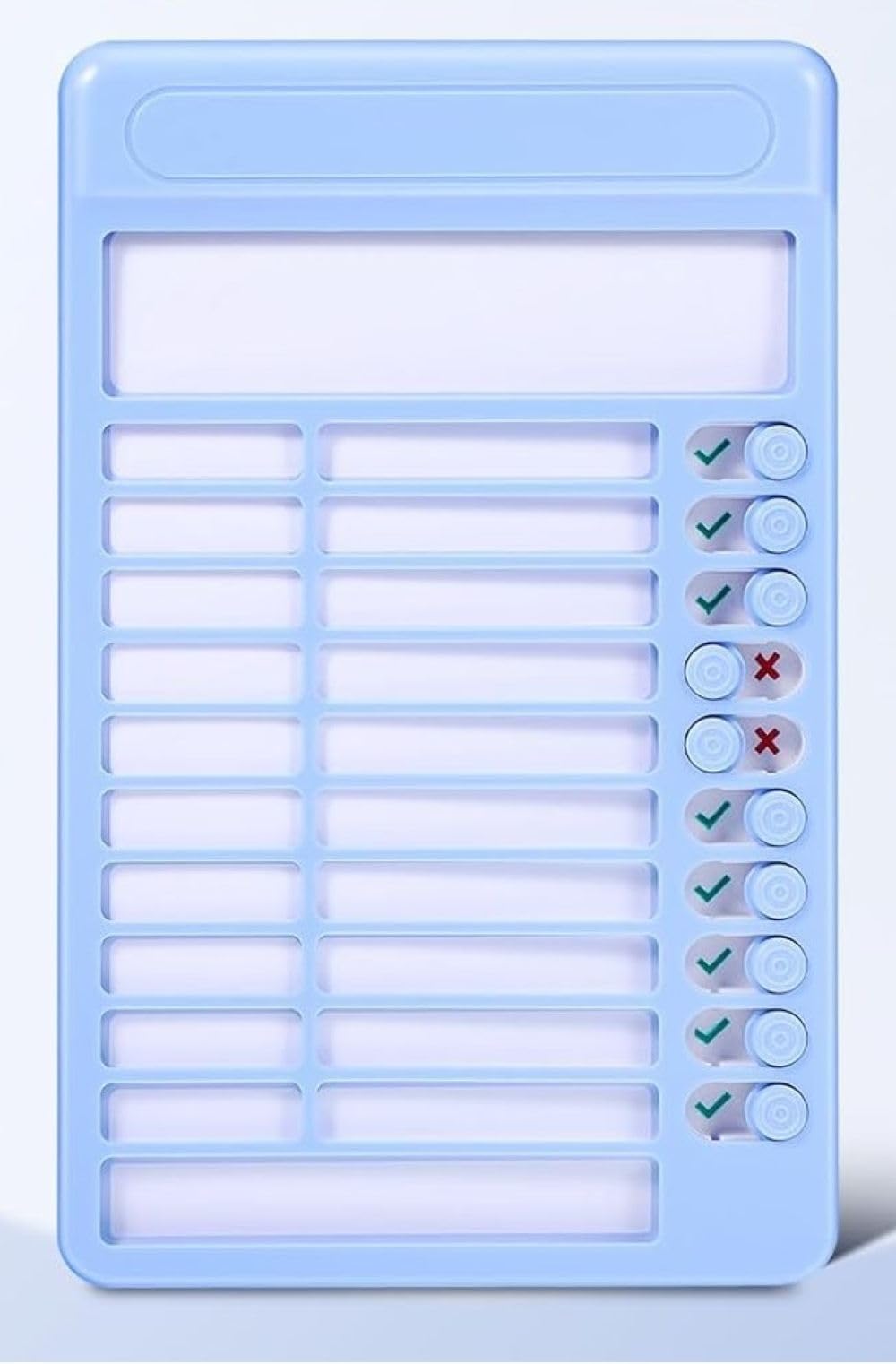 Amazon Brand - Umi Habit Tracker and Kids Chore Chart – Durable Plastic Checklist Board with 15 Detachable Cardstock to-Do List Cards, Reusable Daily Task Planner for Kids and Adults (Blue)-picture-11