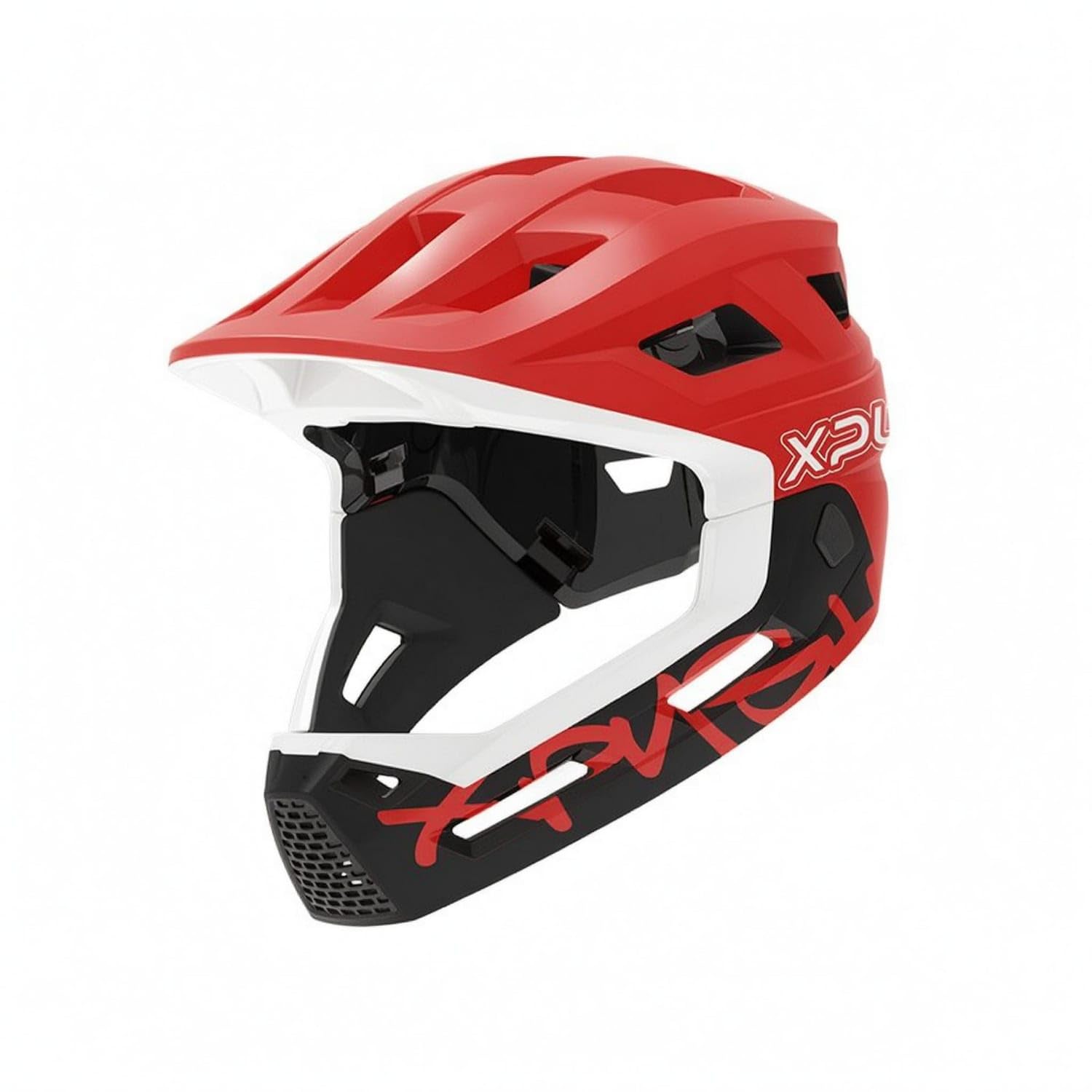 Molded Shell Detachable Chin-Bar Helmet Soft Liner Full-Face Bike Helmet Perforated Vent Sports Gear Printed Graphic for Children, S, Blazing Sun-image-24