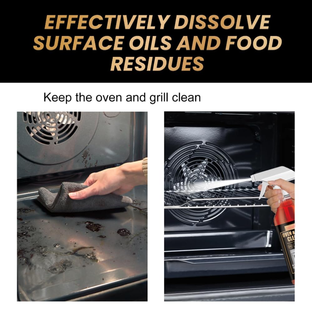 Oven and Grill Cleaner Spray, Oven Cleaner Heavy Duty Spray, Kitchen All Purpose Cleaners Sprays, Multi-purpose Cleaners for Microwave, Ovens, Grills, BBQ (3pcs)
