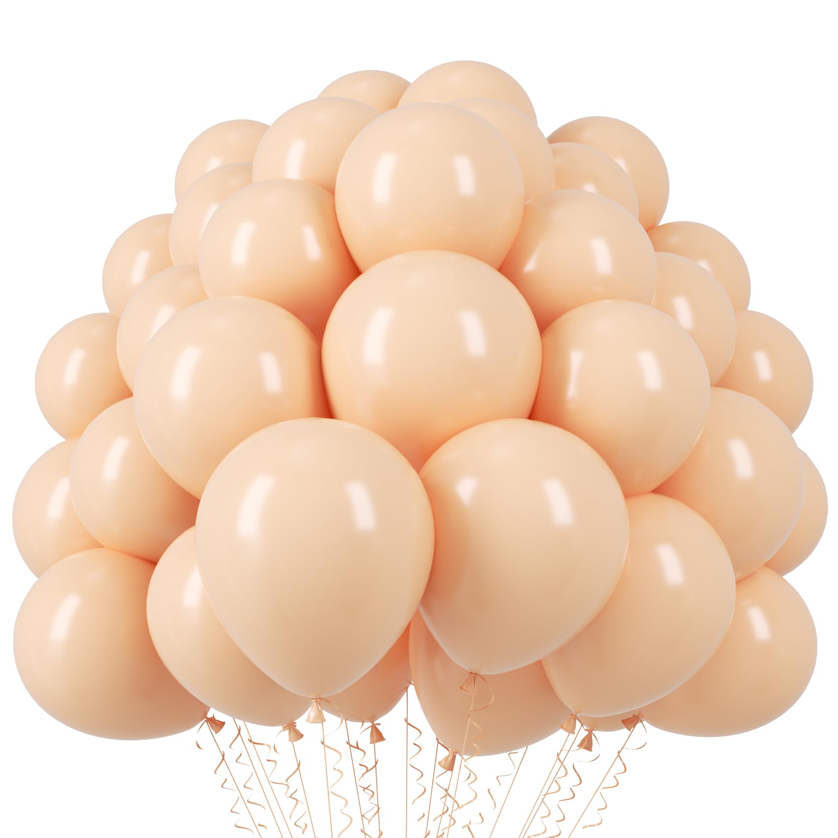 Voircoloria 110pcs Blush Nude Latex Party Balloons, 12inch