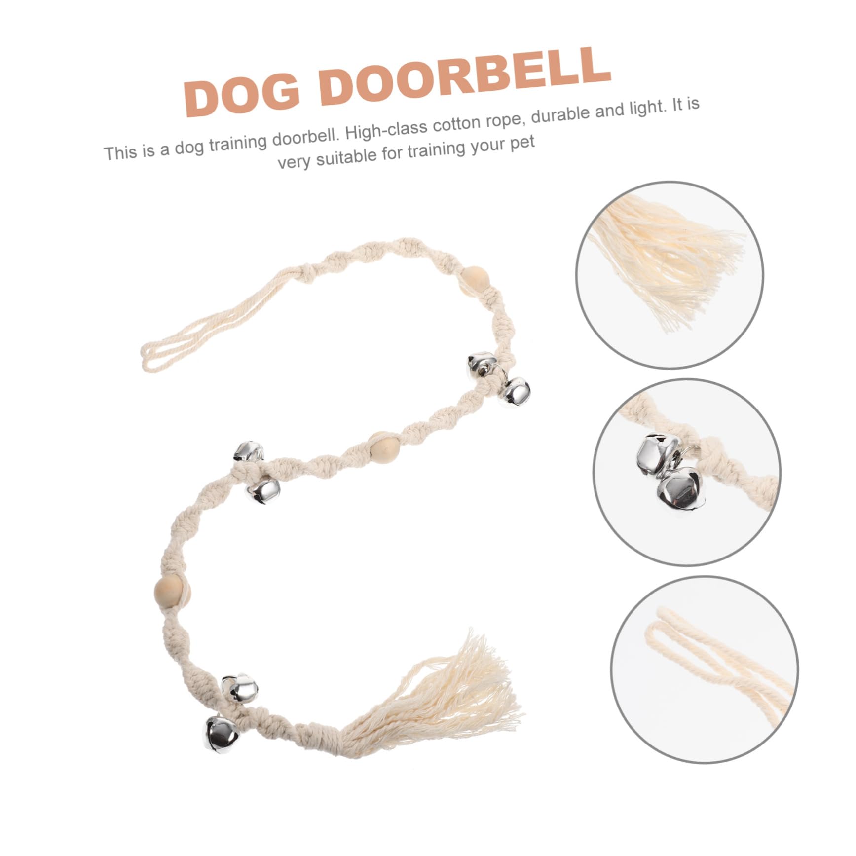 NOLITOY 3pcs Household Dog Bell Pet Door Accessory Wear-Resistant Easy to Install