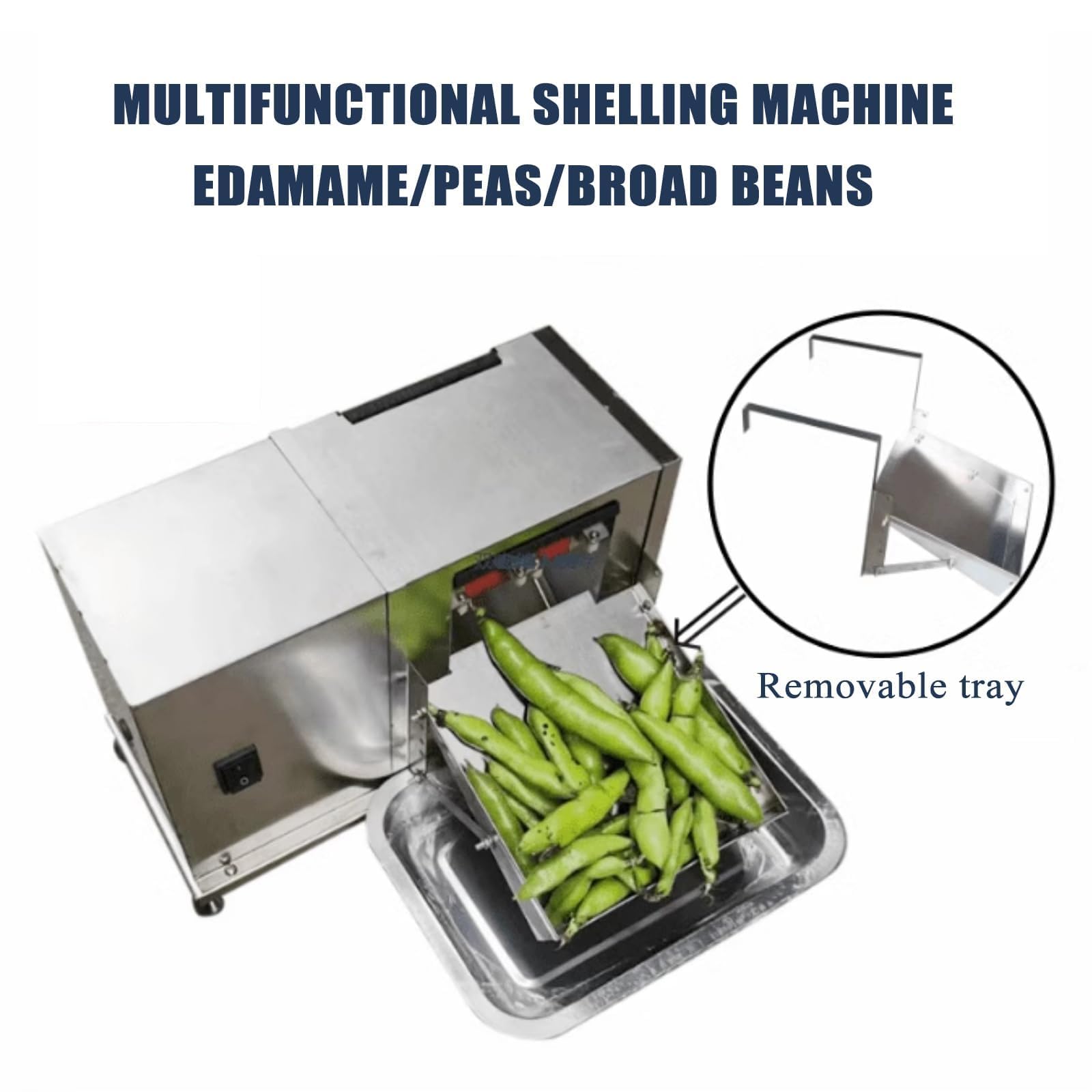 Macchina semiautomatica per fagioli - Design in acciaio inossidabile con interruttore autobloccante per sbucciare efficacemente piselli, fagioli di soia ed edamame