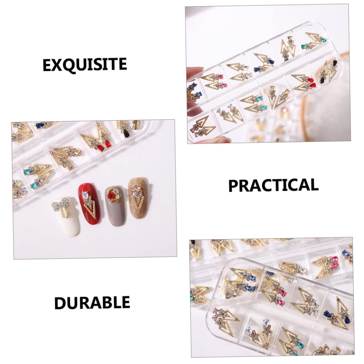 FRCOLOR 72pezzi Abbellimenti Per Unghie Charms Per Nail Art Design Decorazioni Per Unghie Della Manicure