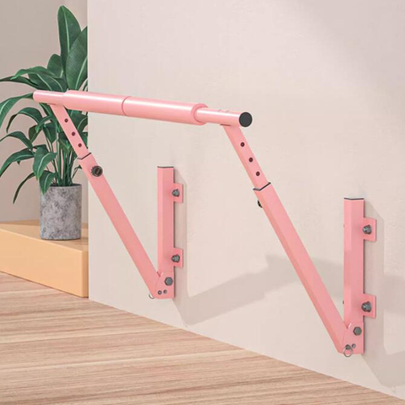 Barra de Ballet de Altura Regulable, de pie o para Montaje en Pared, Ajustable de 64 a 120 cm, Ideal para la práctica de Danza y Entrenamientos en casa.