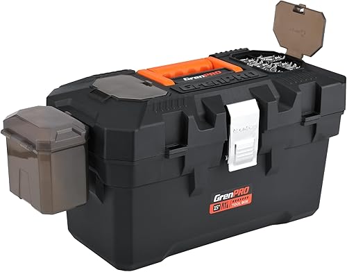 Organizador de caja de herramientas pequeña de 15 pulgadas, mini caja de herramientas con asa, caja de herramientas portátil además de una exclusiva