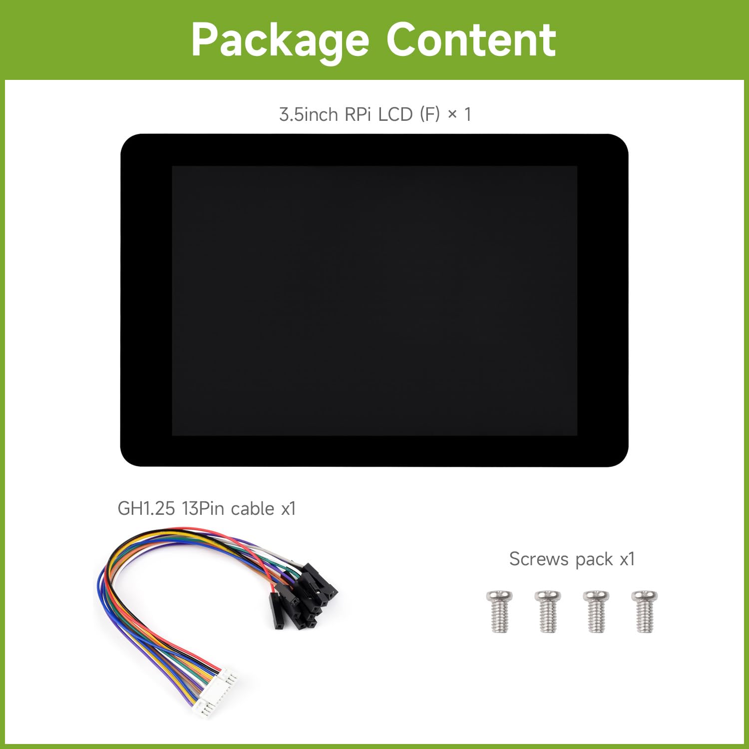 Waveshare 3.5inch Capacitive Touch Display (F) For Raspberry Pi, IPS Panel, 320x480 Resolution, 5-Point Touch, Immersion Gold Process, Toughened Glass Panel