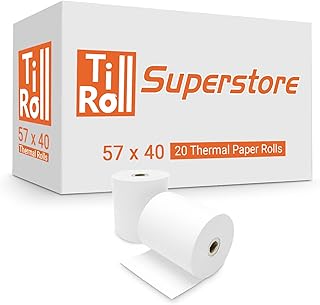 57 x 40 Thermal Credit Card Machine Till Roll Receipt Paper 1 Box 20 Rolls 57 x 40 x 12.7mm Core 57x38 Fit Ingenico ICT220