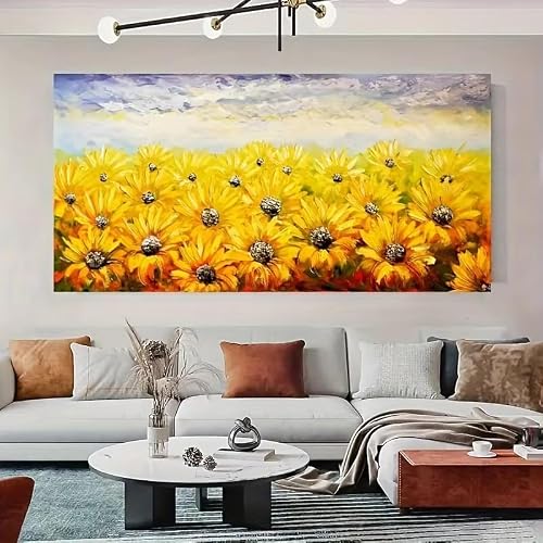 AEFOUU 1pc Sunflower Canvas Art Printed Wall Painting Poster Modern Art Pictures Living Room Bedroom Home Wall Painting(40x80cm/16x32in/Frameless)