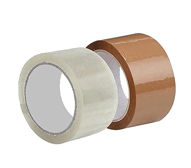 Prockage BOPP Packaging Tape Self Adhesive Tapes 3 Inches x 65 Meter Length High Strength Combo Tapes for Packaging Packing Decorating and DIY (2, 3 Inch Combo - 2 Tapes)