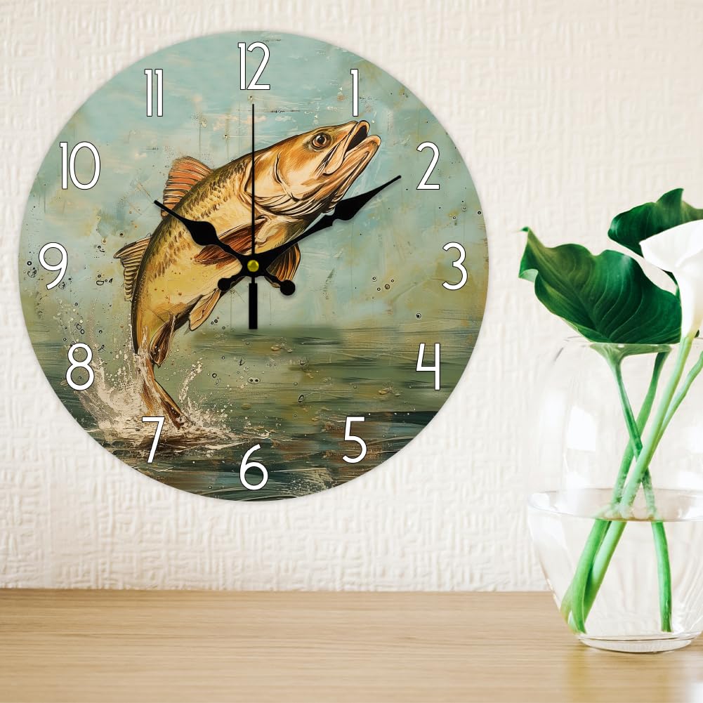 Wall Clock Girl On Beach Sunset s Battery Operated 11.9 Inch Round ...