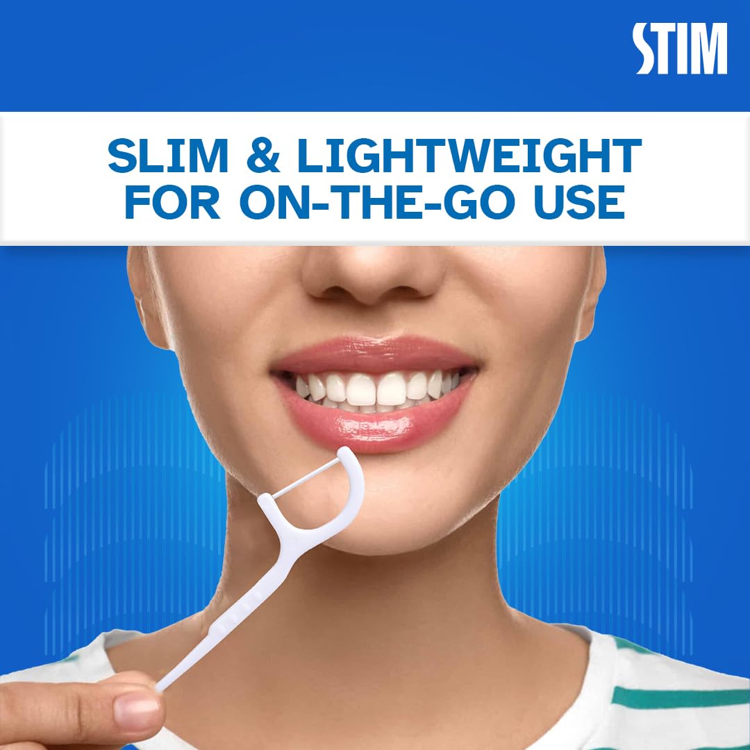 STIM Flosser | Removes Plaque and Food Between the teeth | Toothpick on the back side | Now with Improved Design (Pack of 2) - Image 4 thumbnail
