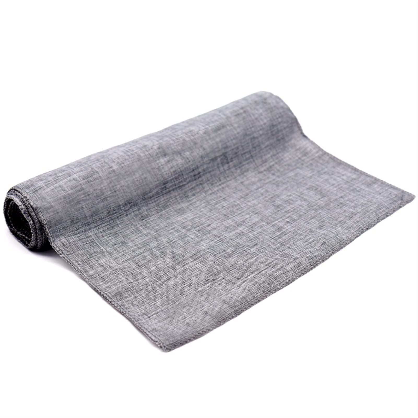 Table Runner Natural Imitated Rustic Linen Table Runners Vintage Soft Runner Gray Home Hotel Wedding Christmas Party Decoration(Grigio,30X180cm)
