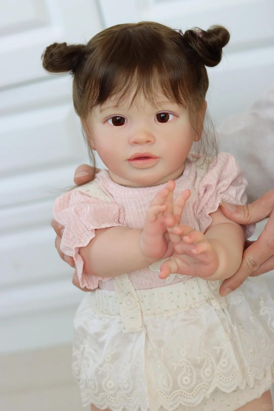 RXDOLL 26 Zoll Realistische Reborn Babypuppen Mädchen Pippa, Stoffkörper Weiches Vinyl Riesige Größe Reborn Kleinkind Puppen, Lebensechte Babypuppe Handgemachte Reborn Puppe mit Zubehör