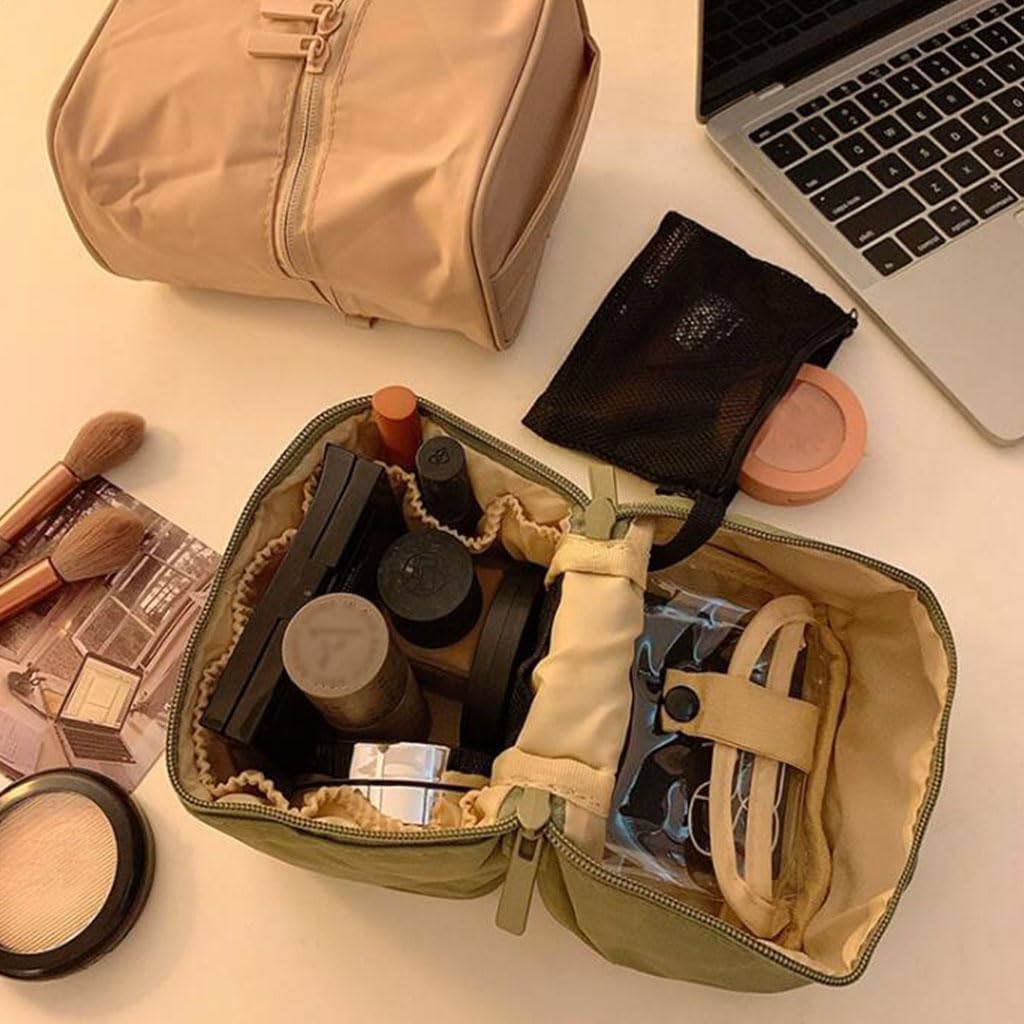 便利な大容量ポータブルトイレタリーバッグ ナイロン トラベル ポータブル収納バッグ シンプル メイクウォッシュバッグ 実用的