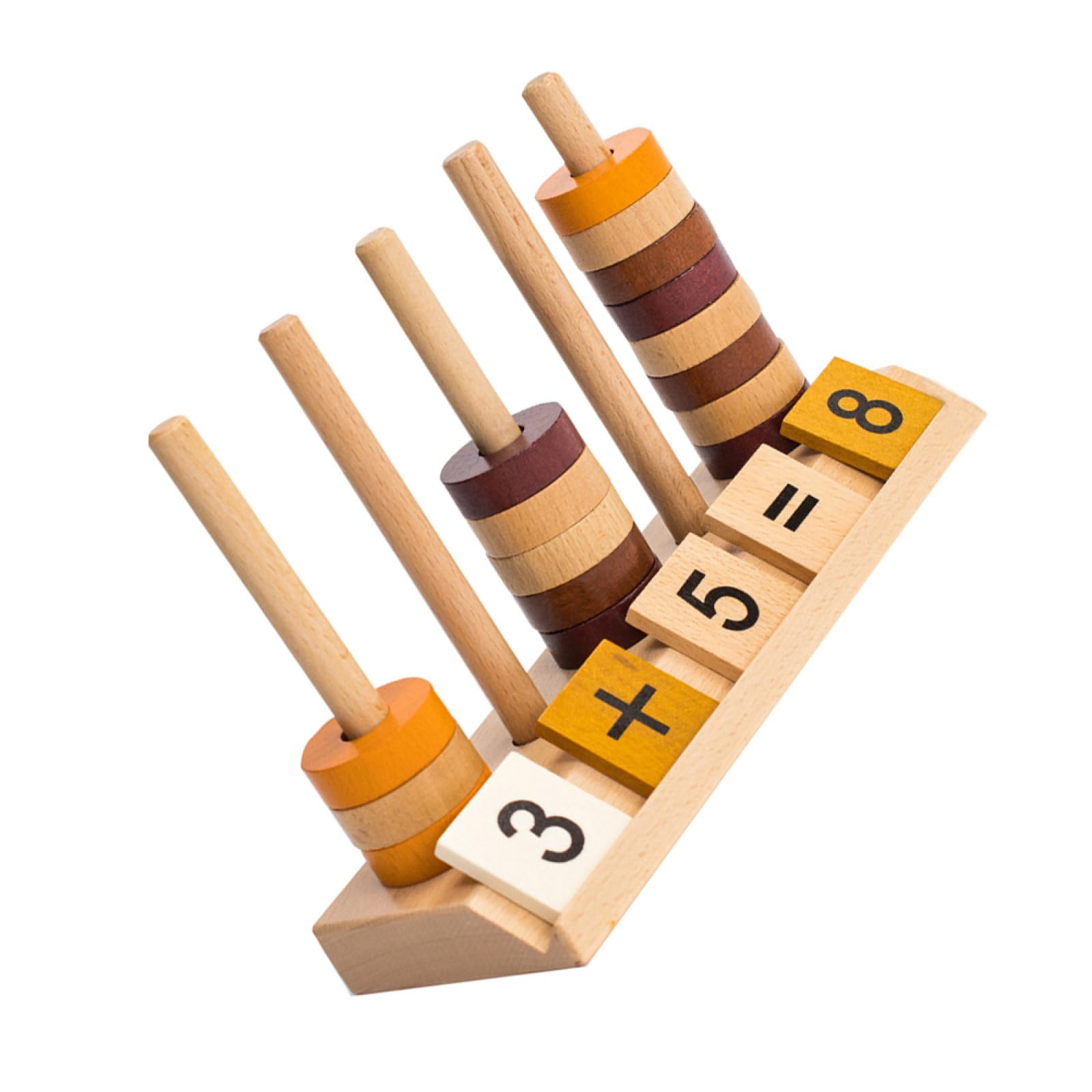 SUPVOX Juguete Educativo de Cálculo en Madera para Niños, Naranja | Decoracion Colegio, Fichas Redondas, Diseño Creativo, Enseñanza Numérica y Reconocimiento de Símbolos