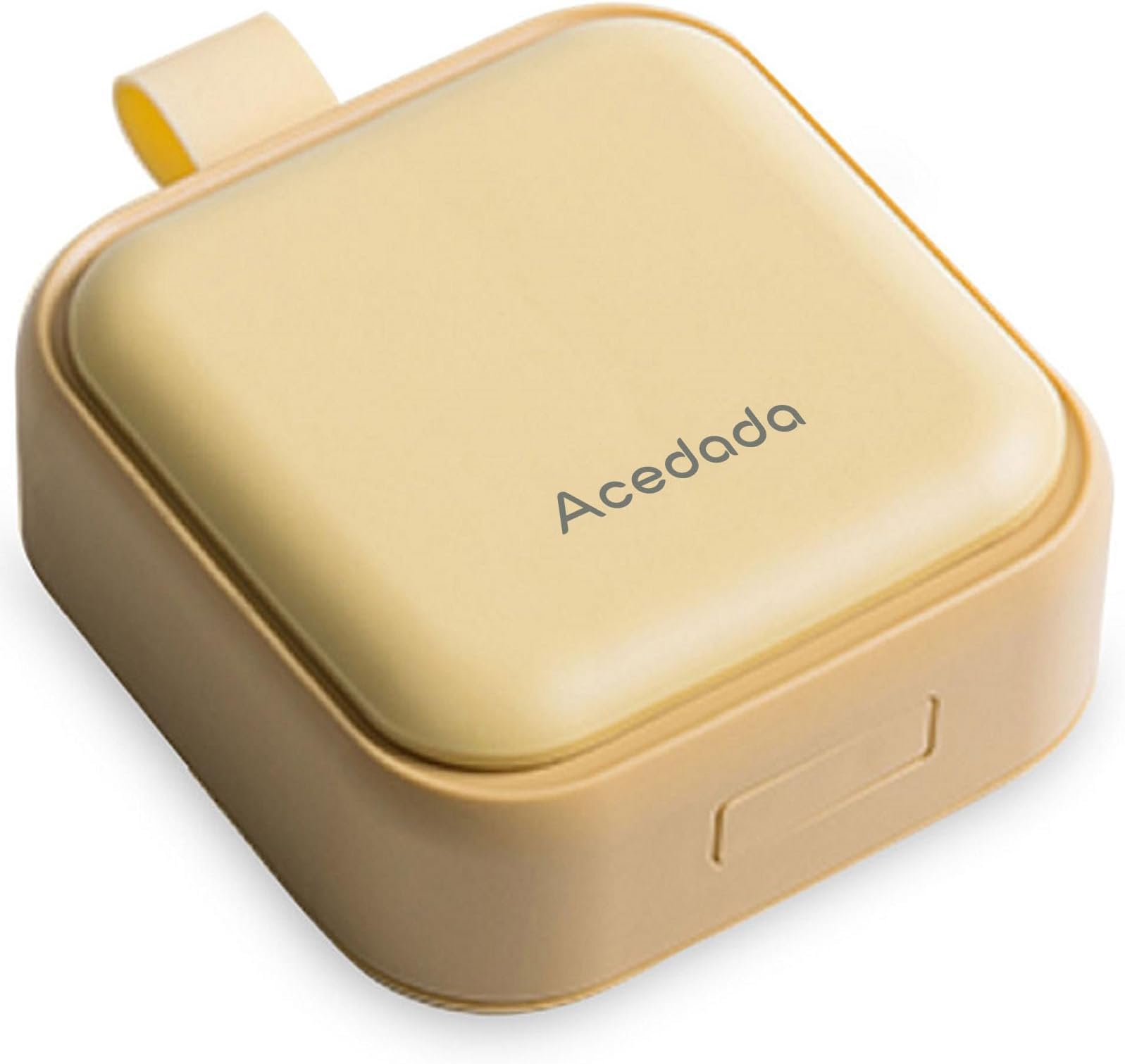 Small Pill Case, Cute Pill Box - Acedada Travel Daily Pill Organizer, Portable Pretty Pill Container for Purse Pocket, Compact Medicine Holder for Vitamins, Fish Oils, Supplements, Yellow