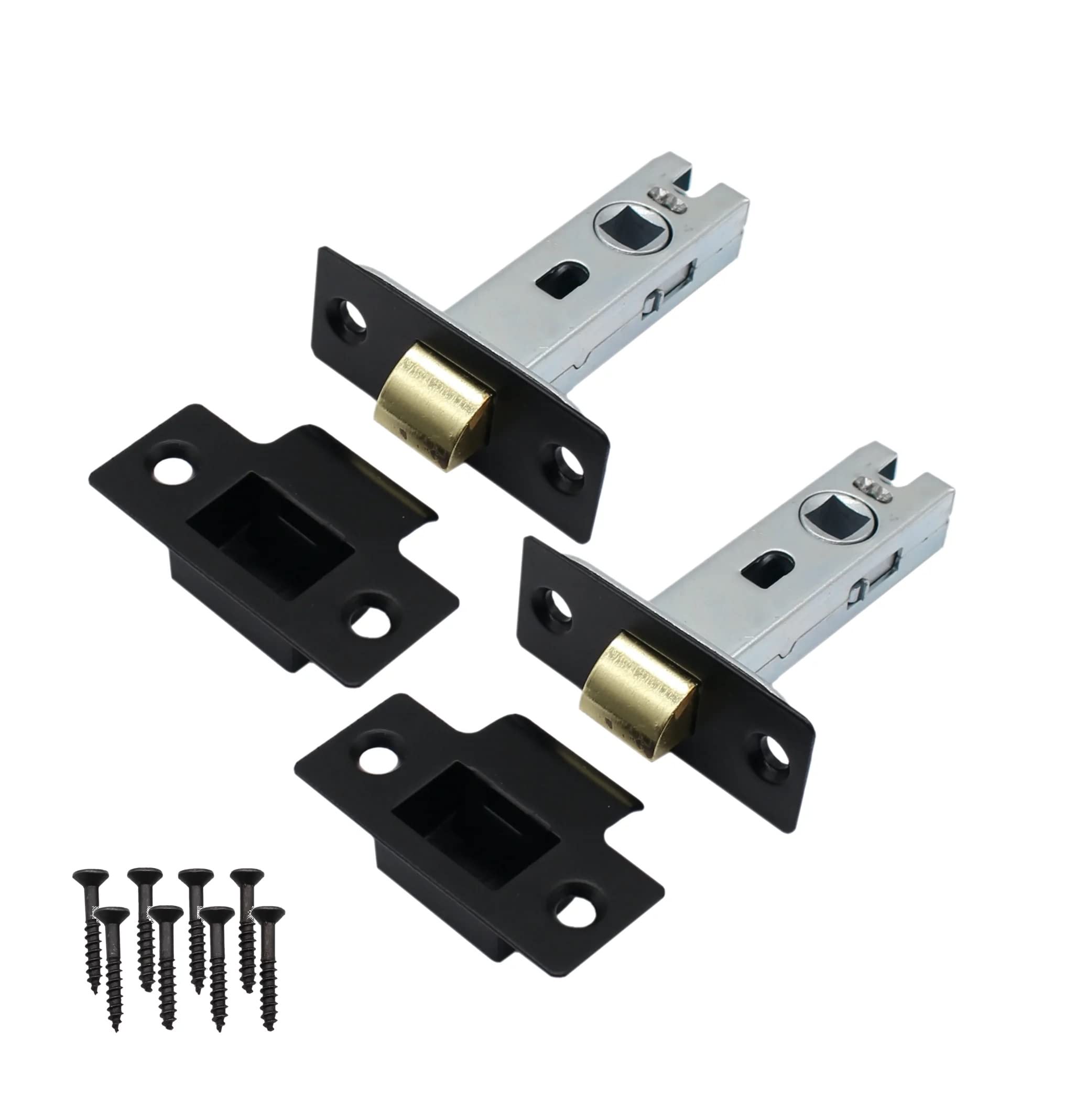 Golden Grace Tubular Matt Black Mortice Latch 65Mm 2 Pack