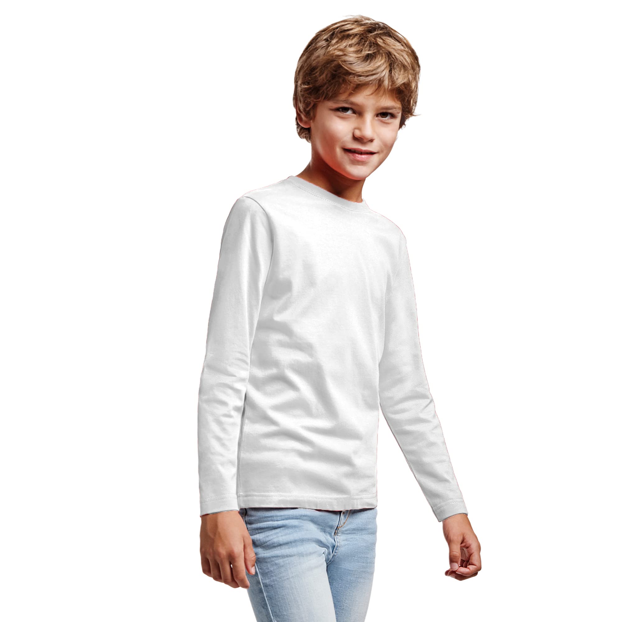 KINKIES Camiseta de Colores Manga Larga 100% Algodón para niño – Camiseta Cuello Redondo Doble Elastano, cómoda, Suave, Lisa y Elegante