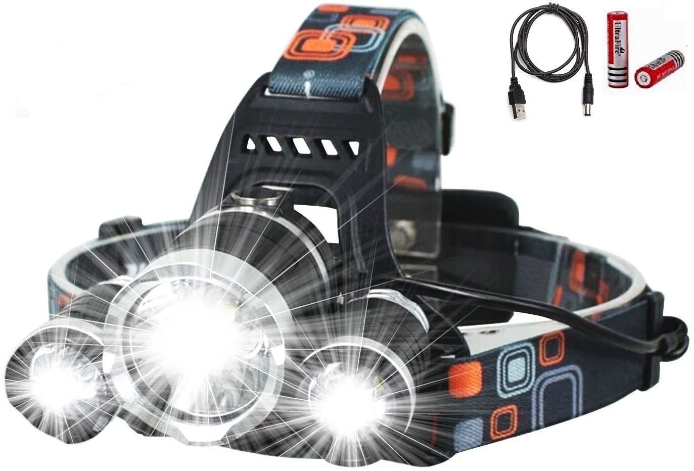 JAMUNESH ENTERPRISE Headlamp Torch, USB Rechargeable Water Resistance 12000 Lumen Ultra Bright 3 LED 4 Modes Headlamps Flashlight for Trekking, Campinhg, Fishing (Emergency) (3 Led Head) (B0BTX34MDB) Amazon Price History, Amazon Price Tracker