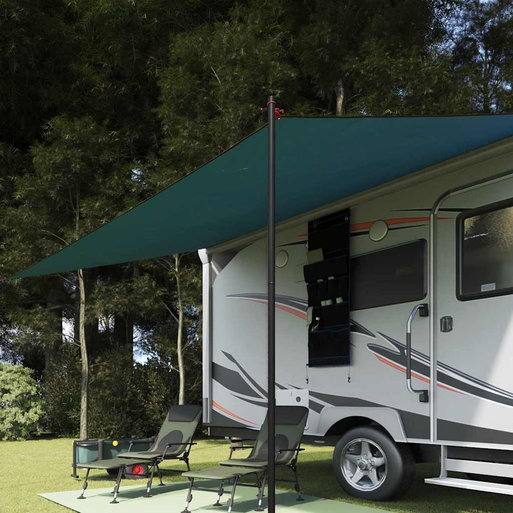 Wasserfester Tarp aus Polyester x mit Metallrohrpol und Abspannseilen, windresistent und flammhemmend für Camping, Wandern, Outdoor, Camping-Saison Schutz