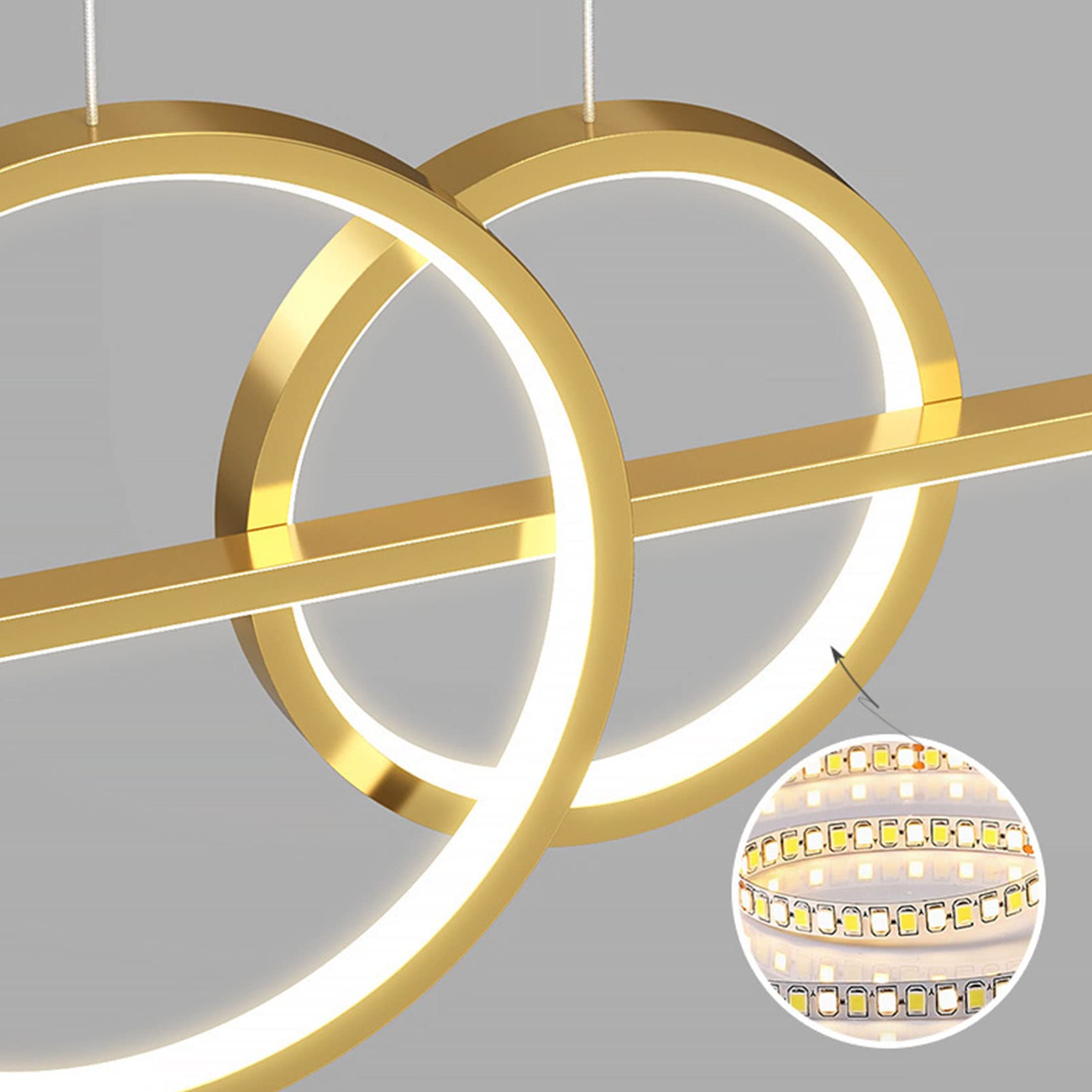 Jadalnia lampa wisząca LED do ściemniania, nowoczesna lampa sufitowa LED do salonu żyrandole z pilotem LED Nowoczesna lampa sufitowa do salonu, sypialni, kuchni, kawiarni, baru, oświetlenia sufitowego