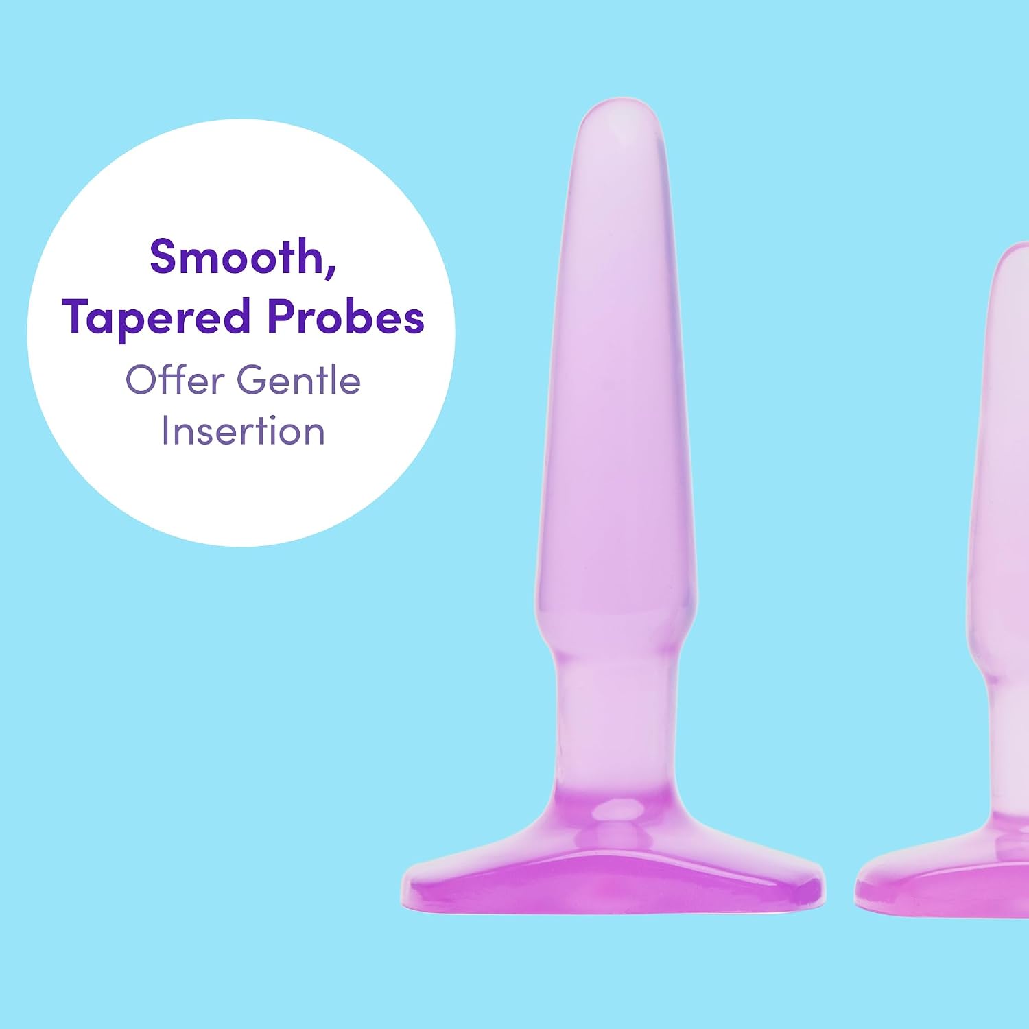Lovehoney Butt Plugs - 3 Anal Toys for Anal Training - Beginner Friendly with Flared Base & Waterproof - Purple
