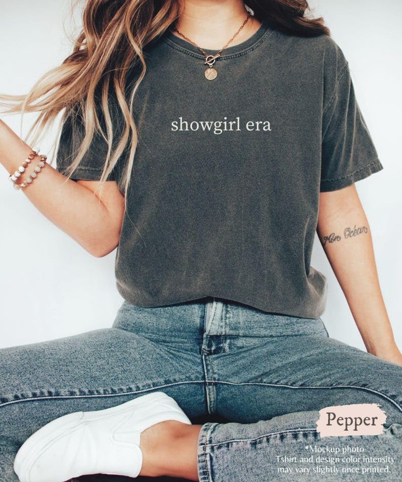 Showgirl Era T-Shirt Gift For Best Friend Bestie Loves Taylor T-shirt Showgirl Life Orange Music Trending Shirt Birthday Christmas Funny In My Showgirl Era Unisex Tee3