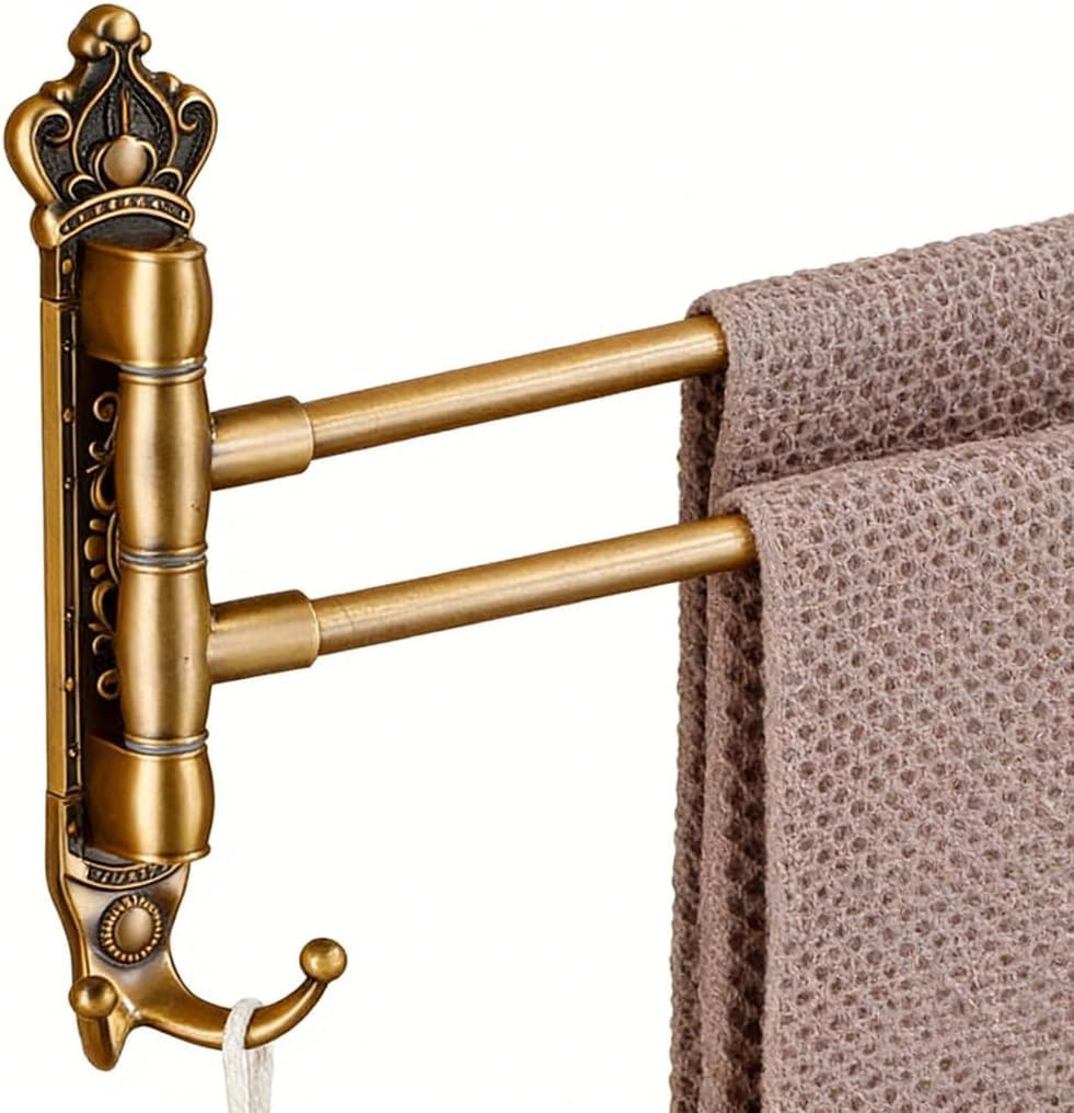 Vintage Swivel Towel Rack - Wall Mount Drying Rack for Bathroom and Kitchen, Bronze Finish(2bar)