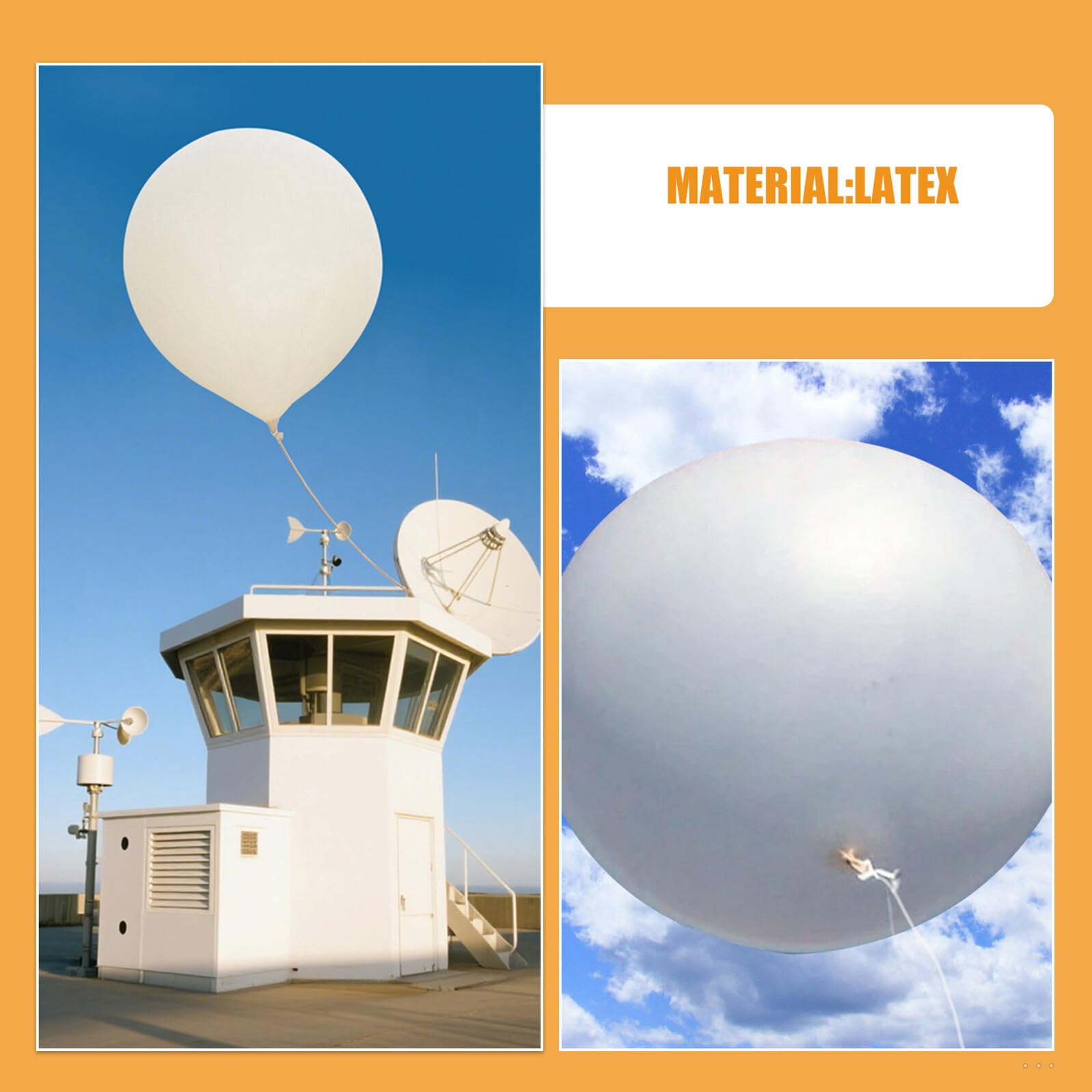 Großer Latexballon 334 Zoll 1000g Weiß für Meteorologische Videoaufnahmen