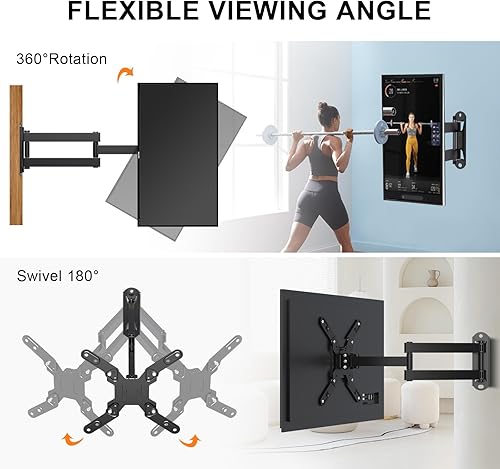 Miniatura 2 de Soporte de pared para TV de movimiento completo, soporte giratorio de TV con brazo articulado para la mayoría de televisores LED, LCD y plasma de 13