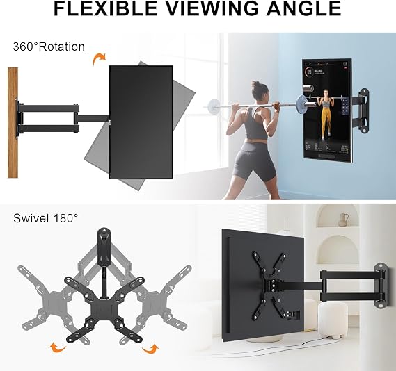 XINLEI TV Wall Bracket, Swivel TV Bracket with Articulating Arm Tilt Extension Rotation for Most 13-42 Inch LED, LCD Monitor and Plasma TVs up to 20kg, Max VESA 200x200mm MA1343