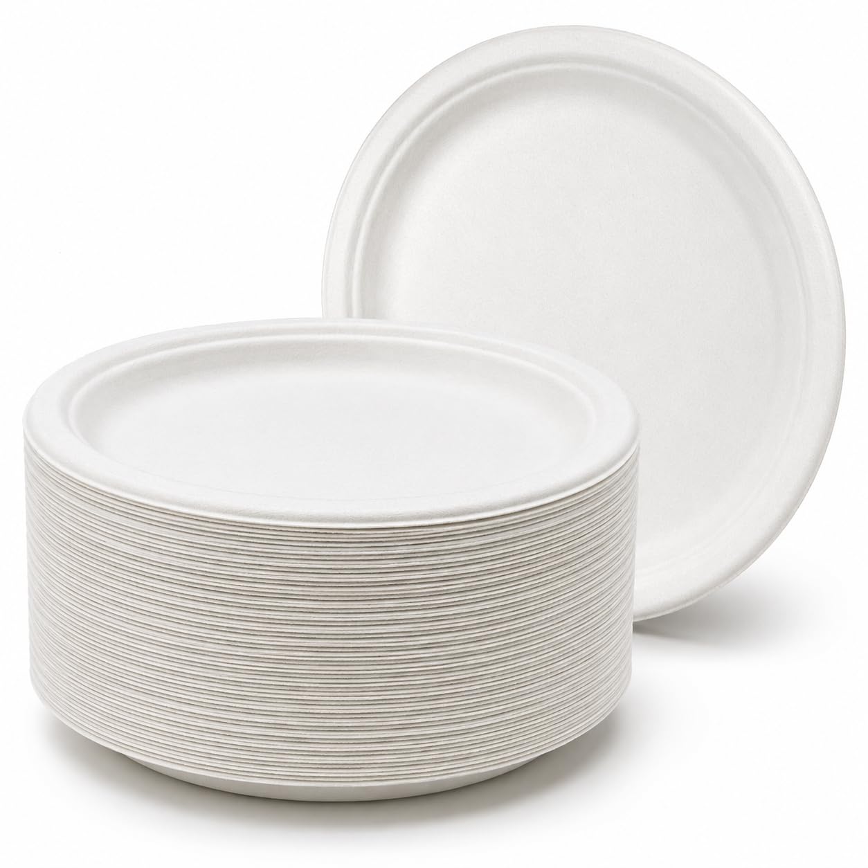 Tia Crafts 12 Inch Disposable Plates Pack of 25, Biodegradable Sugarcane Bagasse Dinner Plates, Eco Friendly Heavy Duty White Paper Plates for Wedding, Party & Catering — Amazon image 2