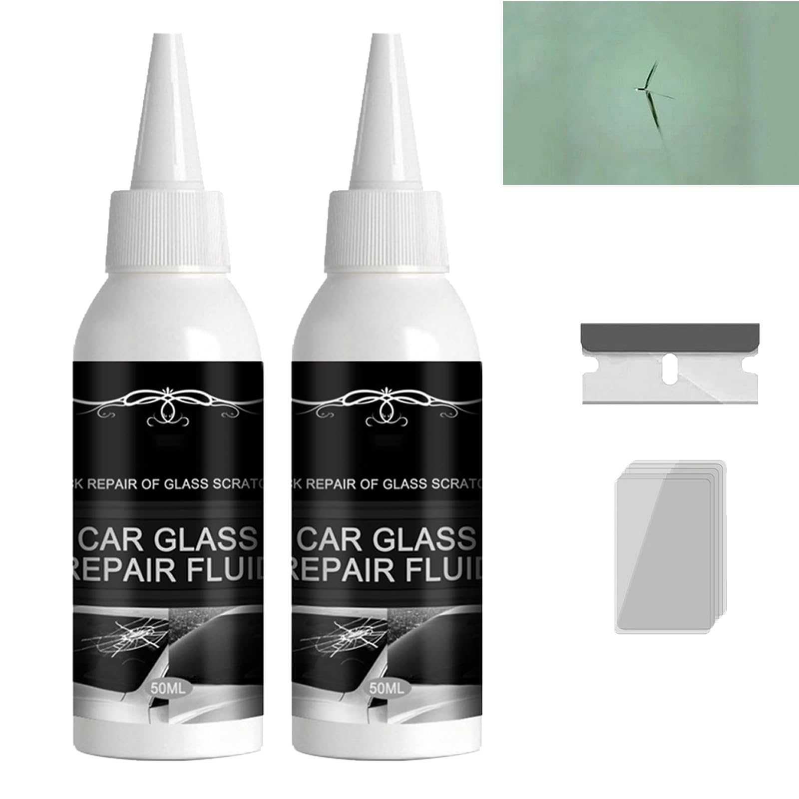 Kit Riparazione Parabrezza Auto - Con Resina E Lampada UV Per Riparare Crepe E Scheggiature - Foto 4