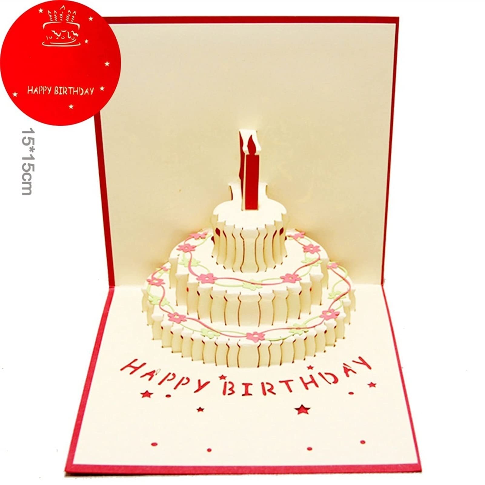 Geburtstagskarten Geburtstagskarten 3D-Carte Fleurs Pop HOCH Kuchen Alles Gute zum Geburtstag Gruß Einladungskarten Jungen Mädchen Kinder Geschenkkarte Danke Karten Miniaturen Postkarte Geburtstagskar