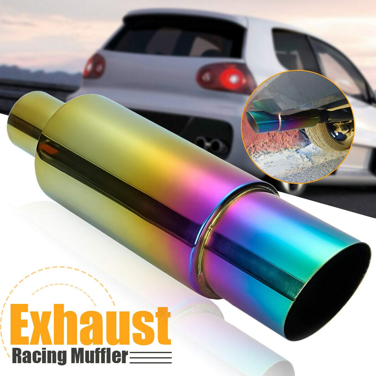 Baceyong stal nierdzewna racing muffler exhaust tailpipe rear end proste wykończenie