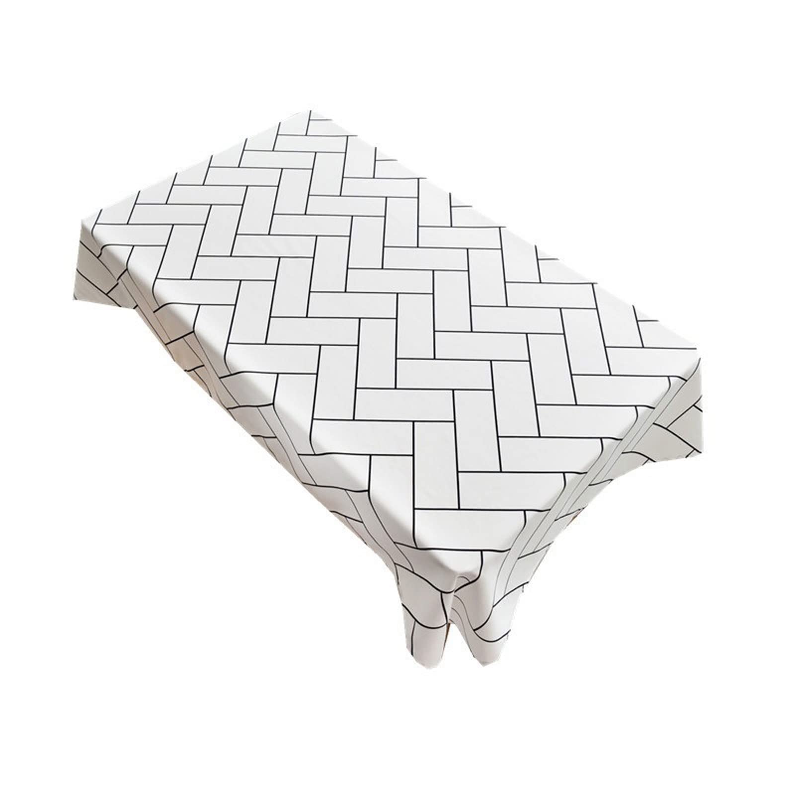 JINGYAN Tablecloths Net Red Waterproof Plaid Tablecloth Oil-proof Home Living Room Dining Coffee Table Mat(130x220cm)