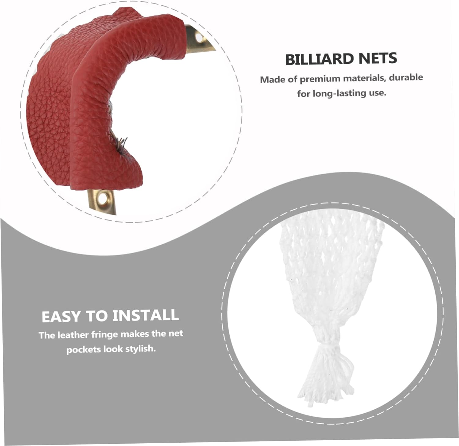 6pcs Leather Billiard Net Bag Pool Table Pockets Snooker Table Replacement Nets Easy