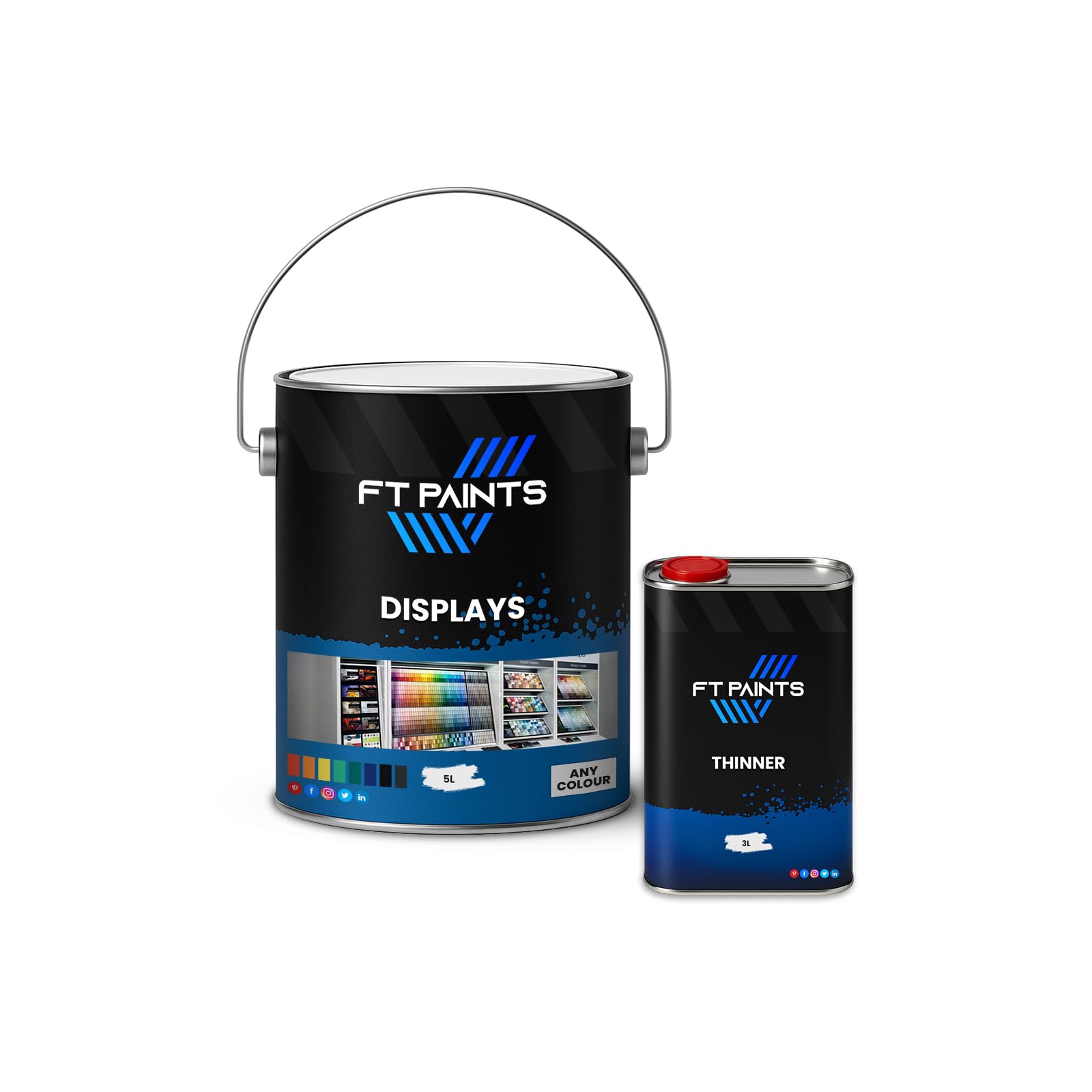 Fabiot. Ral 5002-Ultramarine Blue Ft Paints Kit Satin Finish 1K Acrylic Paint For Displays 8L