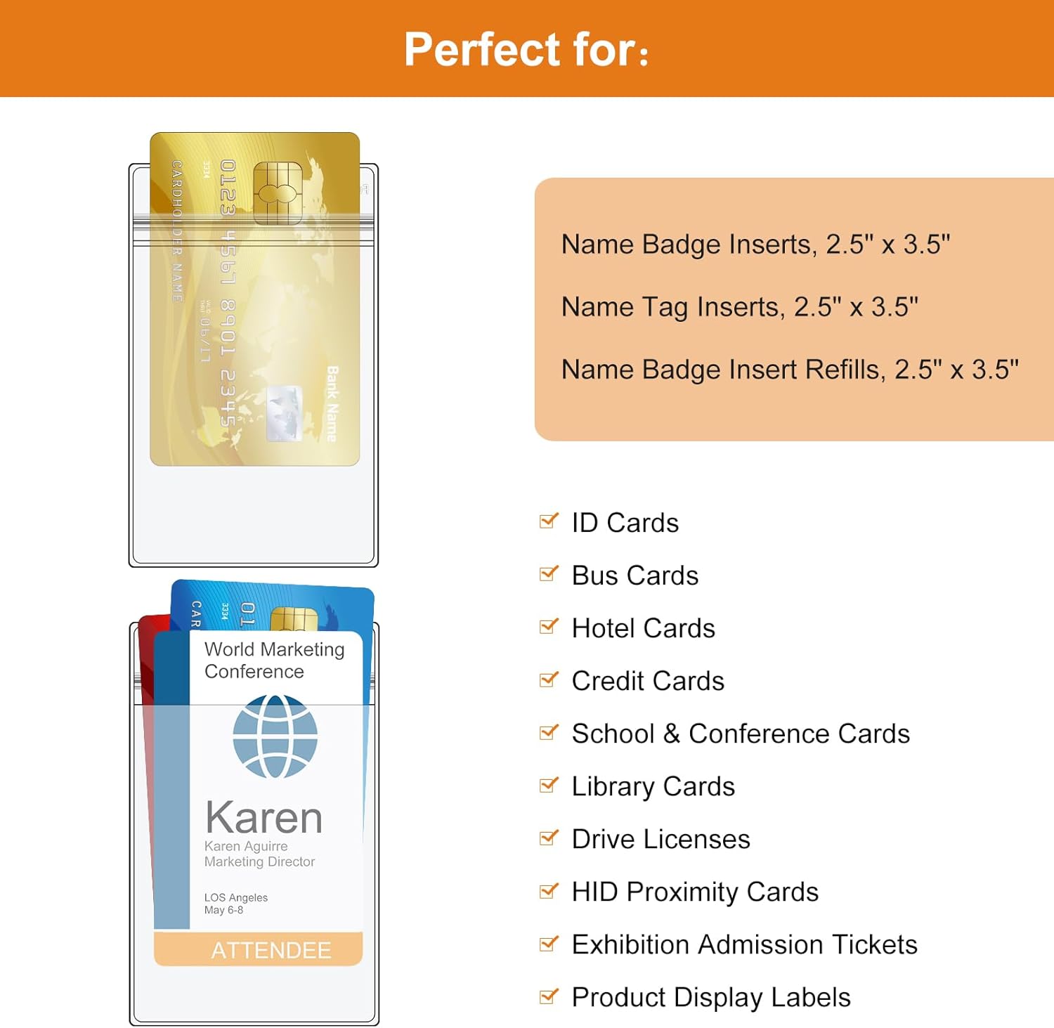 120 Soportes Para Tarjetas De Identificación Con Nombre, Vertical