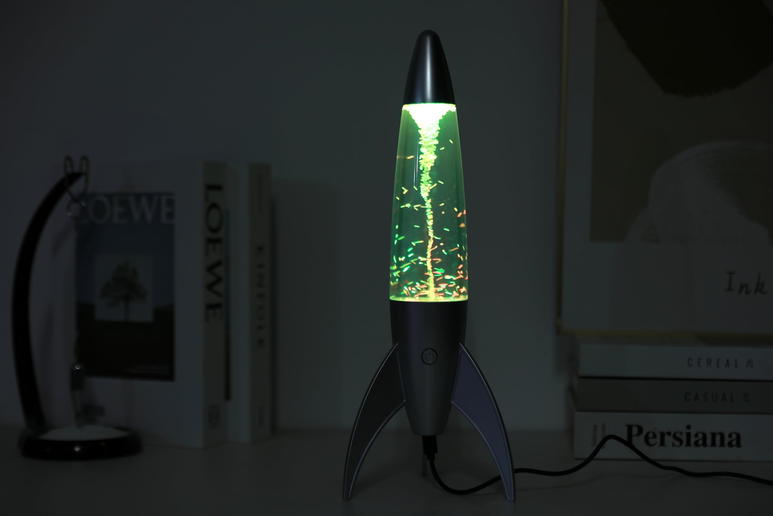 I-TOTAL - Lavalampe LED Tornado Grau, Farbwechsel RGB - 36 cm
