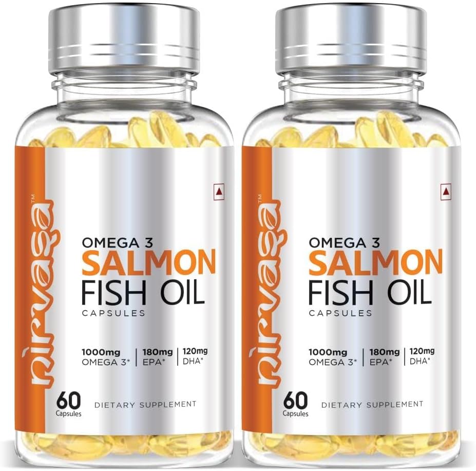 Omega 3 Salmon Fish Oil Capsules for Men & Women 1000mg