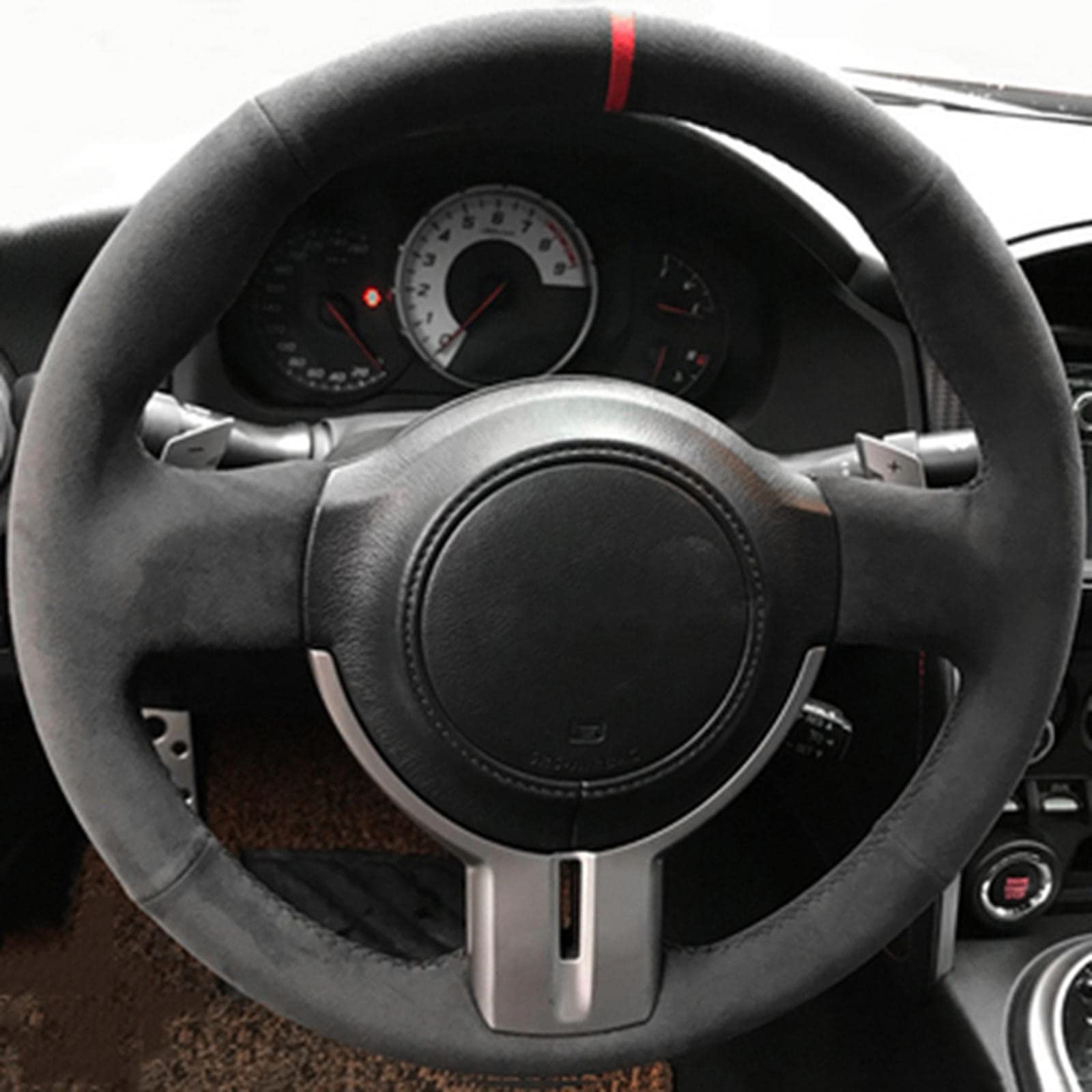 Amazon | BORATO 車スエード手縫いステアリングホイールカバー、トヨタ