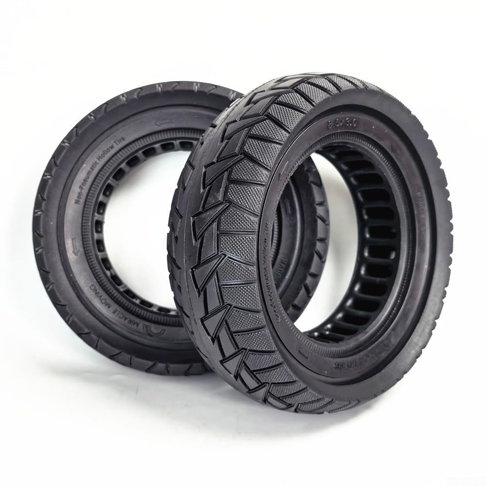 Pneu solide non pneumatique 8,5 x 3,0 avec noyau nid d'abeille pour scooter électrique, construction en caoutchouc élastique, forte traction et longue durée d'utilisation