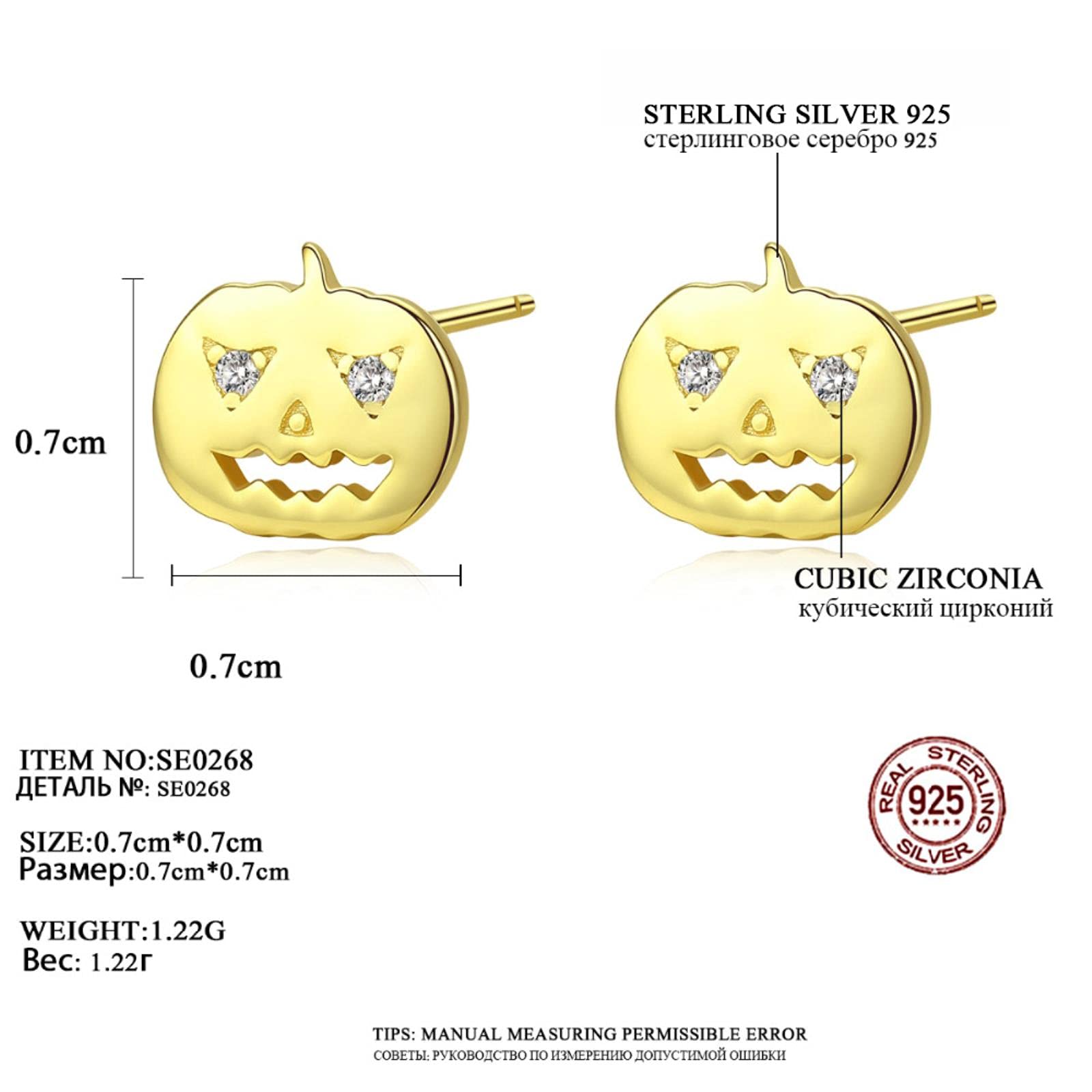 REDSUN Orecchini a cerchio con teschio, in argento Sterling 925, da donna, con teschio, regalo di Natale per gli amanti del gotico, donna e uomo, M, Argento sterling, cristallo
