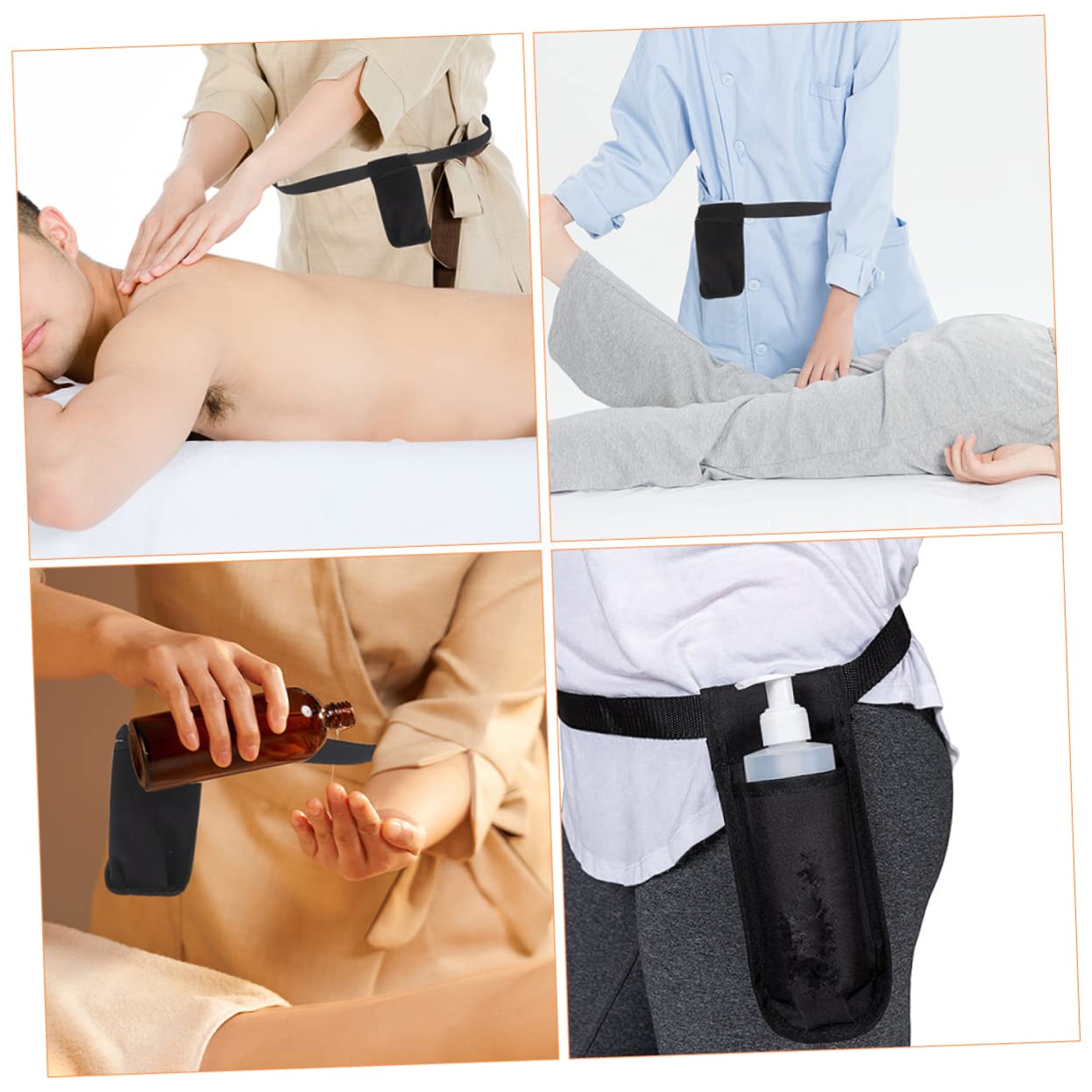 Masseur Hüfttasche für Flaschen 2 Stück aus Neopren, Schwarz