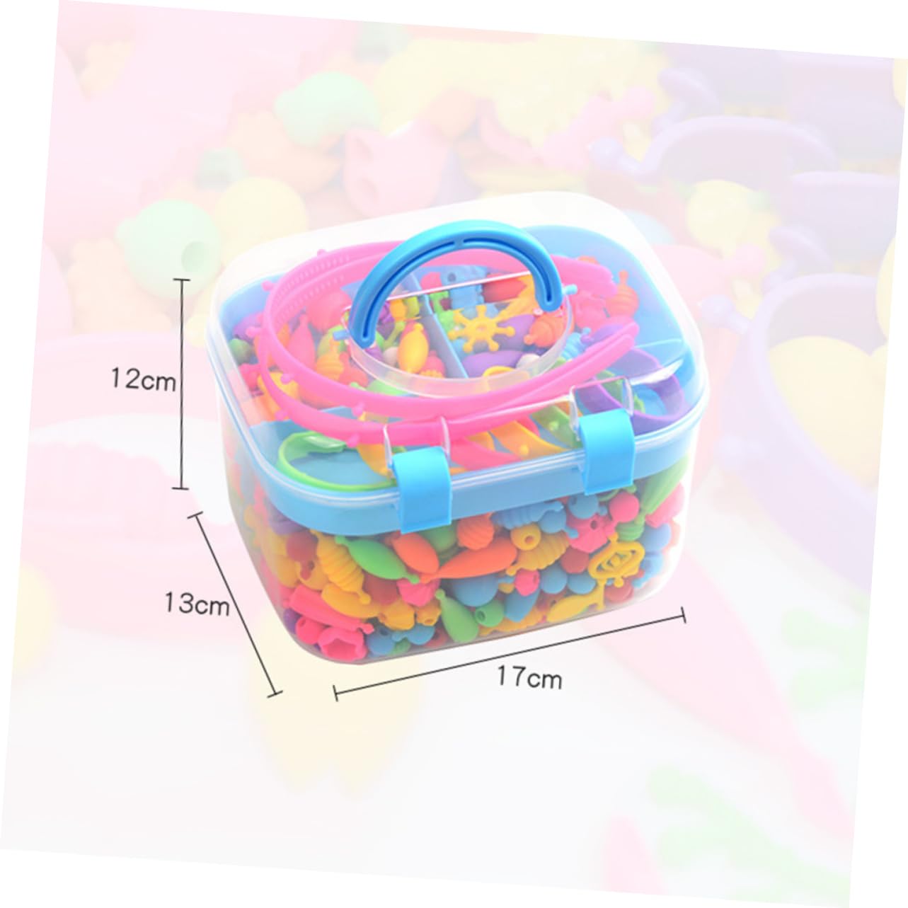 Kit Braccialetti Fai da Te per Ragazzo Ragazza Perline Plastico, 1 | Box Trasparente, Varie Sagome e Misure, per Attività Creative e Decorazione